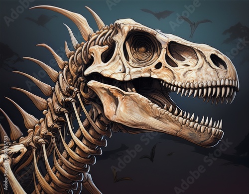 skeleton of large carnivorous dinosaur