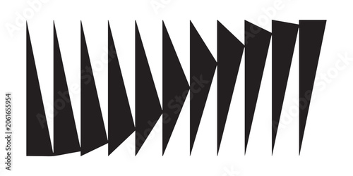 Fotografi Abstract geometric pattern featuring a row of sharp black triangles on a white background