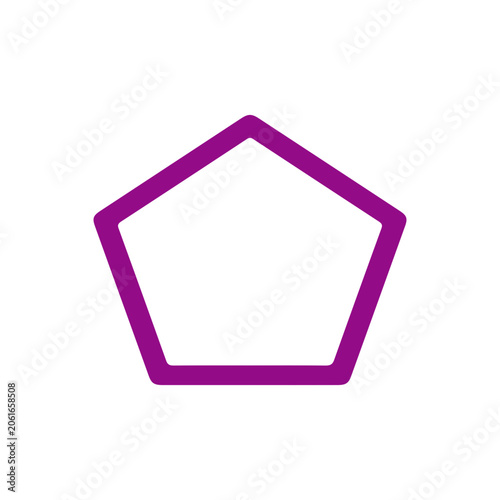 Simple Purple Pentagonal Geometric Shape Outline Icon