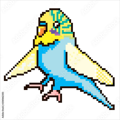 Budgie pixel art vector illustration