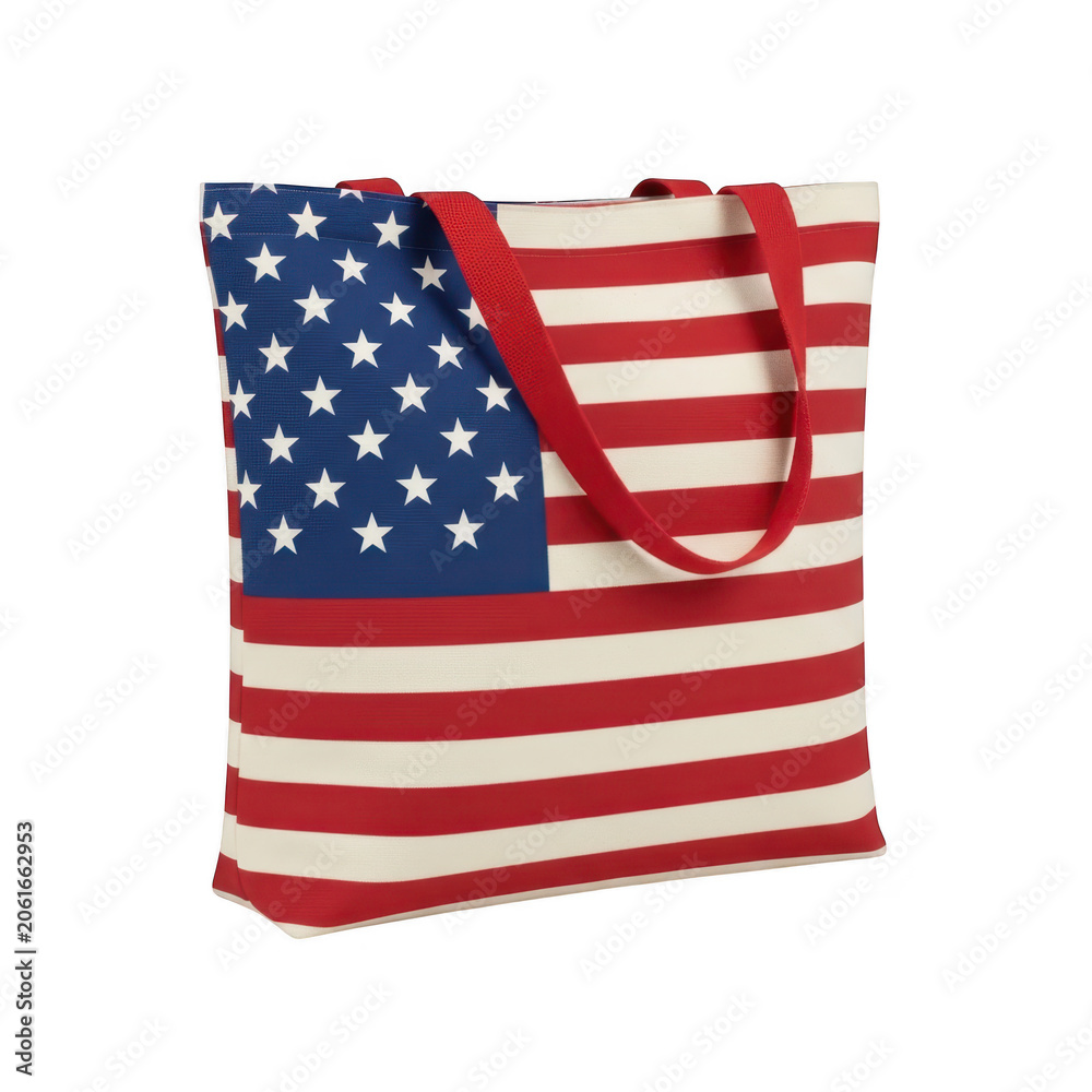 Fototapeta premium Stack of folded american flags with stars and stripes pattern