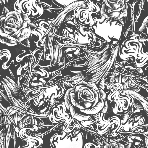 Roses thorns design