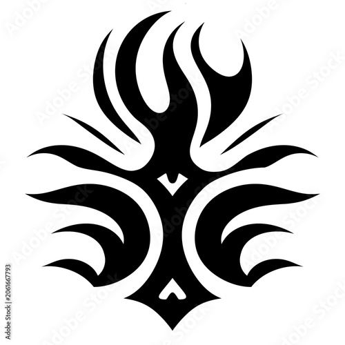 tribal tattoo design with wings