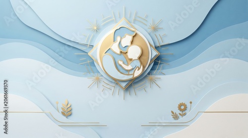 3d stylized smiley face icon with abstract background elements