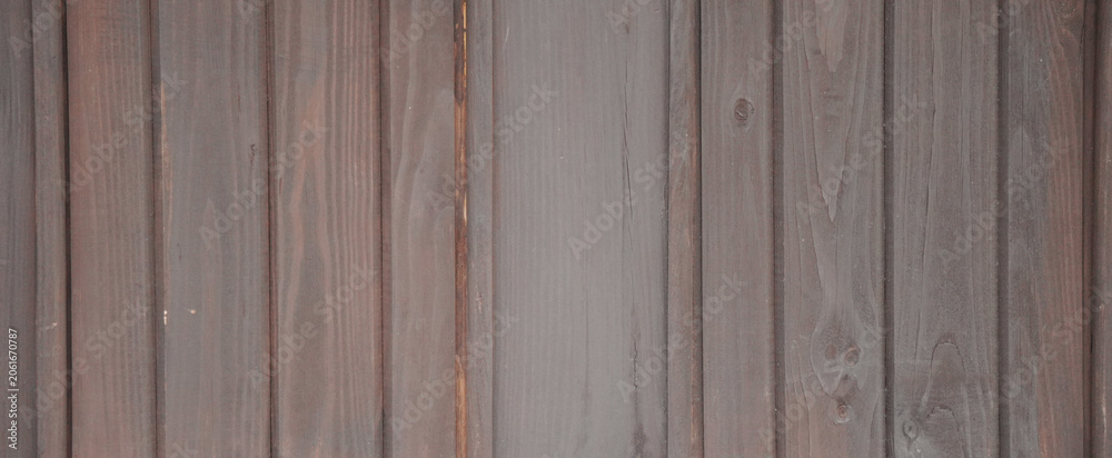 Obraz premium Brown Wood Grain Vertical Planks Texture - Natural Rustic Subtle Aged Surface for Copy Space - Soft Focus