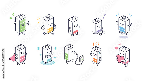 Canvastavla Battery with different emotions.