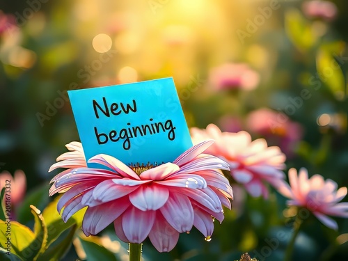 New beginnings concept with flowers.