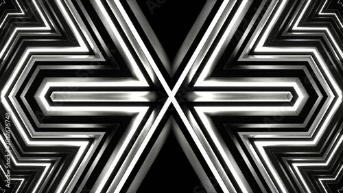 White Neon Strobe Hex Star Background VJ Loop in 4K