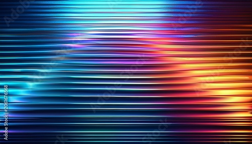 ribbed glass background with refracted neon light and smooth horizontal glow abstract glass texture with fluted structure and glowing linear reflection for technology visuals and innovation concepts