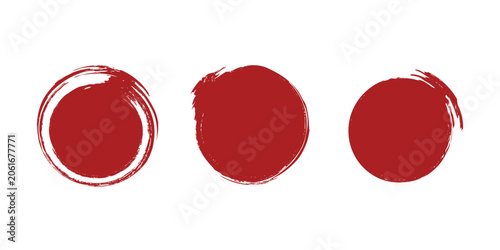 Straight red ink vector lines pack. Bloody color long and round hand-drawn brush stroke, frames, circles. Asian calligraphy brushstroke set. Rough grunge abstract blood color scribbles element. eps 10