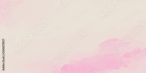 Pink and blue abstract watercolor sky background with clouds, sunlight and copy space
