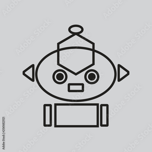 AI Robot Head Outline Icon