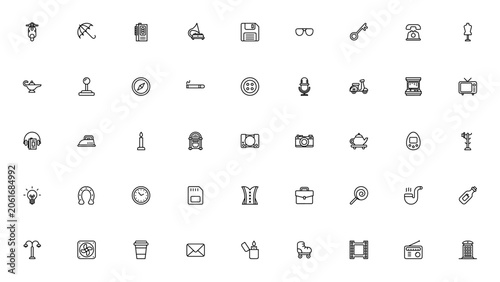 Tablou pe pânză Retro icon set