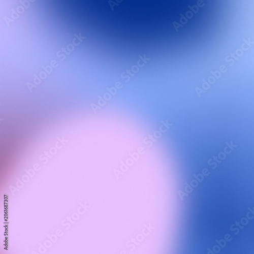 Soft blurred light circle on abstract gradient blue background minimal design