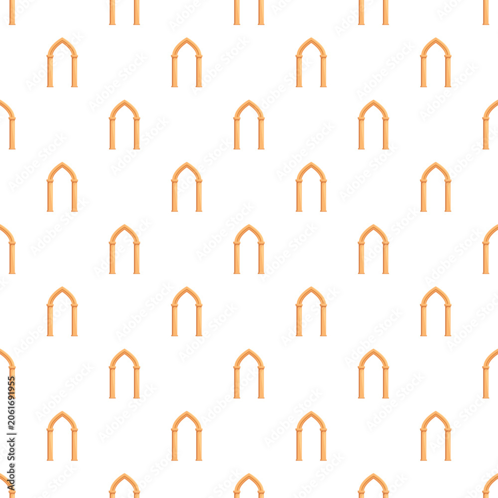 Naklejka premium Gothic arch vectors repeating on a white background creating a seamless pattern