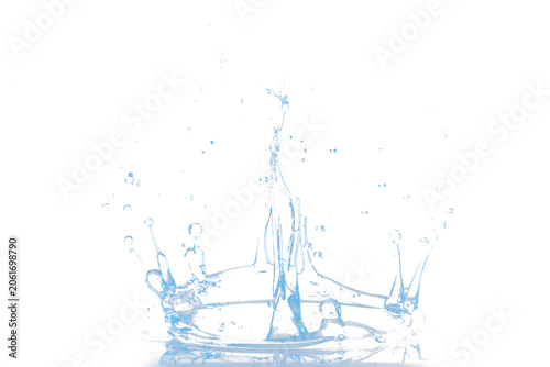 Water splash crown isolated on transparent background