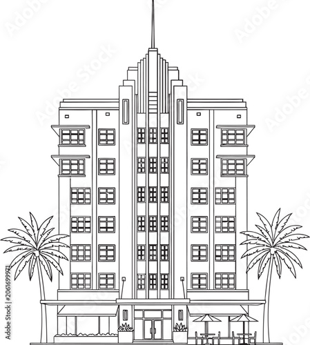 Fotografija Sketch of a tall building an artistic rendering of architectural grandeur and ur