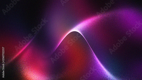 Fotografi Abstract purple and red neon light waves on dark background