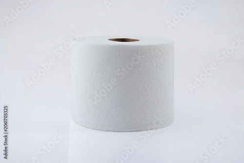 Toilet Paper Roll on White