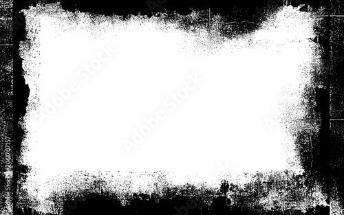 Vector grunge frame. Scratchy eroded edge vintage border. Grunge border vector texture background. 