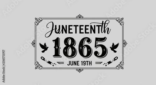 Juneteenth star with rays monochrome illustration celebrates freedom and culture