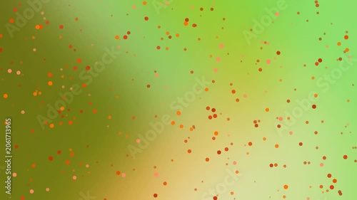 Green background with red particles