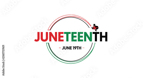 Juneteenth typography celebrates freedom with breaking chains vector