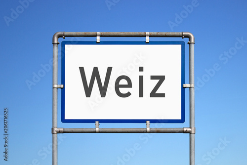 Ortseinfahrt, Schild, Weiz, Österreich, (Symbolbild)