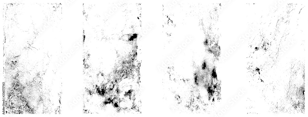 Fototapeta premium Abstract grunge scratch noise texture set. Grunge pattern on transparent background for overlays, vintage posters, print effects.