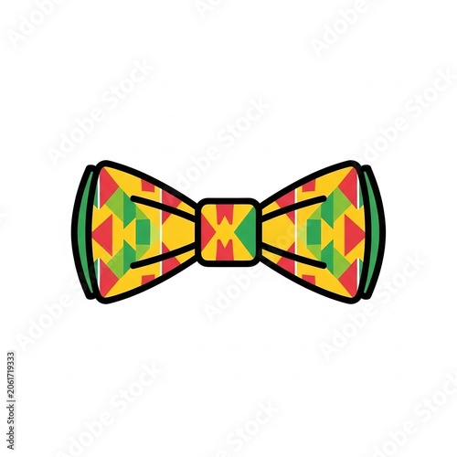 Bow tie with vibrant african geometric pattern