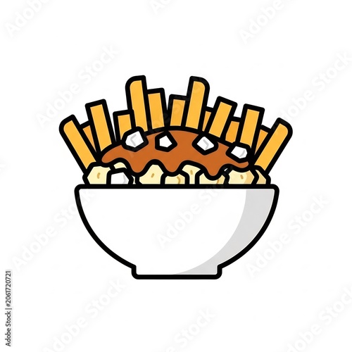Poutine bowl with french fries and savory brown gravy