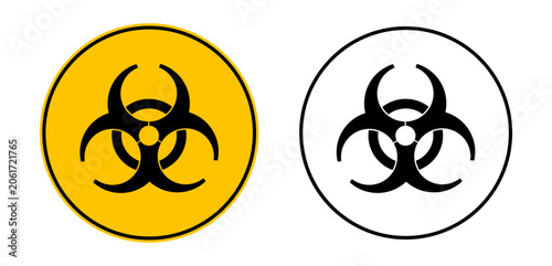 Tableau sur toile Biohazard symbol and biohazard trefoil warning sign for biological contamination hazards