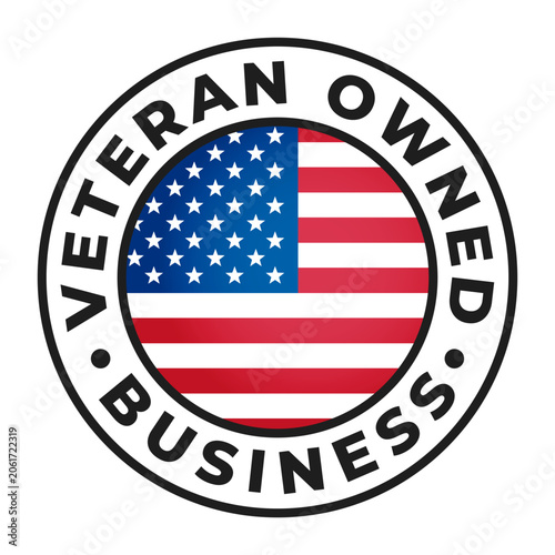 Photos Veteran owned business stamp, sticker with USA flag