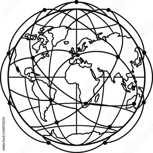 Global Network Connected World Globe Icon

