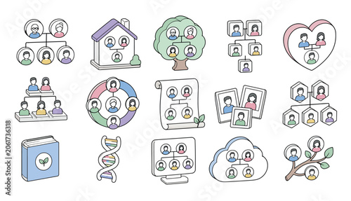 Foto Family and relationships icons.