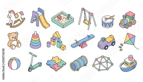 Εκτύπωση καμβά Colorful Toy Objects Collection.