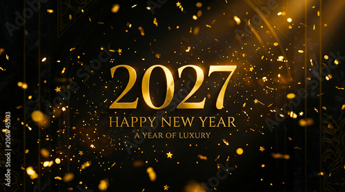 Happy New Year 2027 Luxury Celebration Background