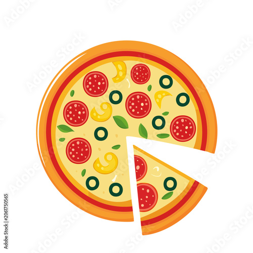 Flat design vector donut with colorful sprinkles