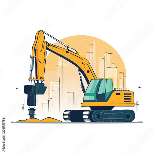 Yellow dump truck side view 3D render