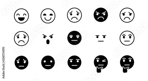 Collection of various emoticon faces.