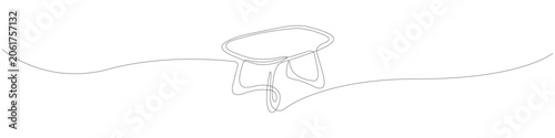 Single line illustration of a minimalist coffee table continuous line art showcasing an outline-only drawing with a clean contour and smooth flowing line for modern furniture design.