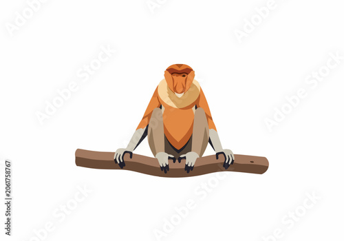 Cartoon Owl Sitting on a Branch Illustration