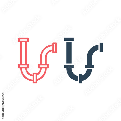 Photos Water pipes icons set isolated vector sign symbol.