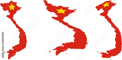 Foto vietnam map outlined with flag, vietnamese national banner, southeast asian country symbol silhouette on transparent backdrop