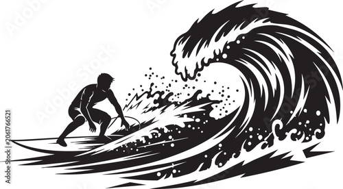 Photography Man surfing on a wave with black and white striped pattern background surfer oce