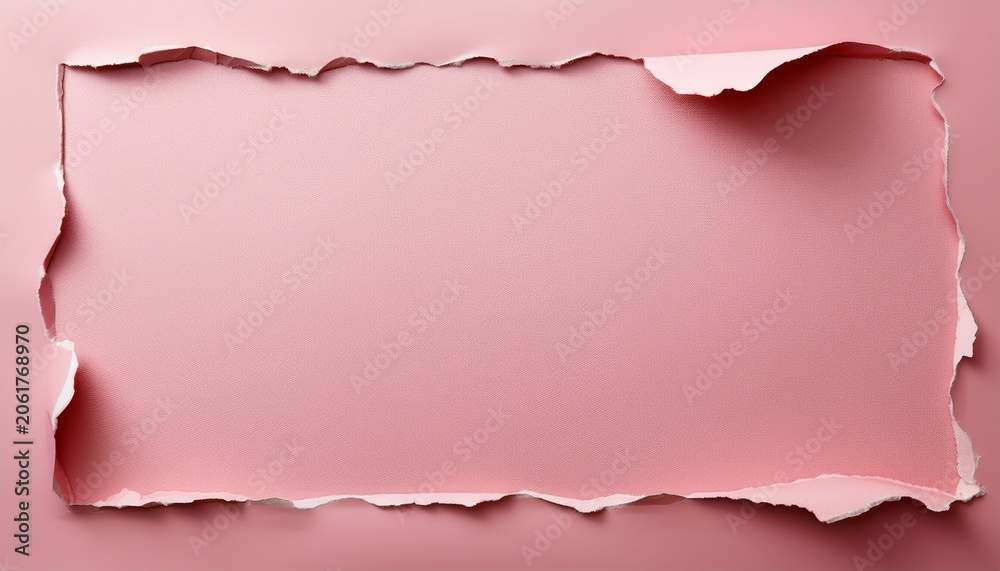 Fototapeta premium Torn Edge Textured Pale Pink Paper Isolated With Copy Space For Design