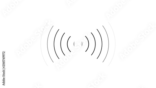 Abstract radio waves icon seamless loop background. Sound frequency signal icon background illustration.