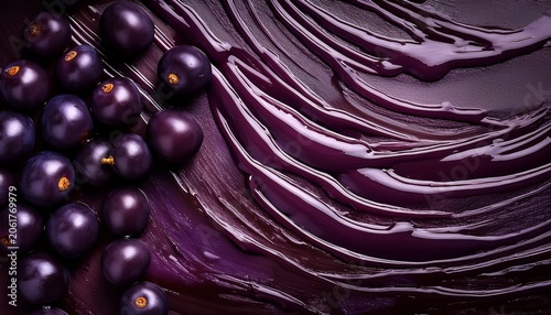 Creamy Texture Of The Amazonian Acai Fruit Seen From Above