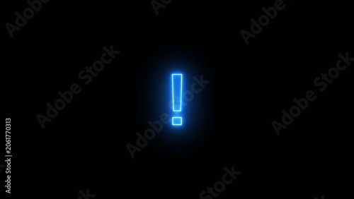 Glowing Neon light Exclamation mark in triangle icon isolated on black background. Neon Hazard warning sign, careful, danger icon illustration.