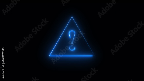 Bild auf Leinwand Glowing Neon Hazard warning sign, careful, danger icon illustration